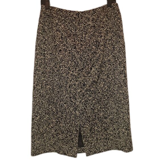Talbots Petites Wool Blend Black And White Midi‎ Skirt, Size 8 - Picture 1 of 9